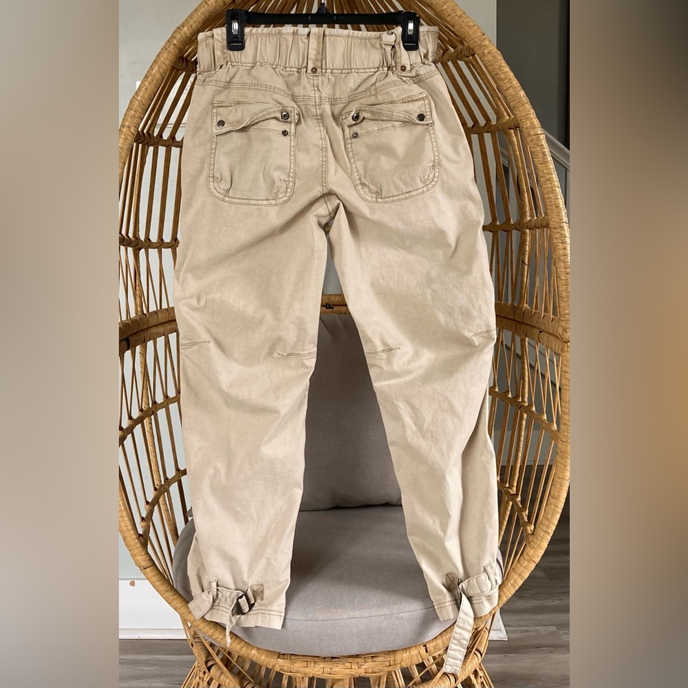 ✌🏼 Free People Cargo Joggers Beige Utility Boho Small We The Free - Picture 5 of 10